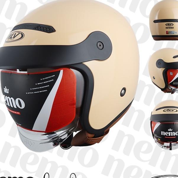 Alv Nemo 100% Ori Helm Halface Retro Keren Cocok Untuk Pria Dan Wanita Helm Motor