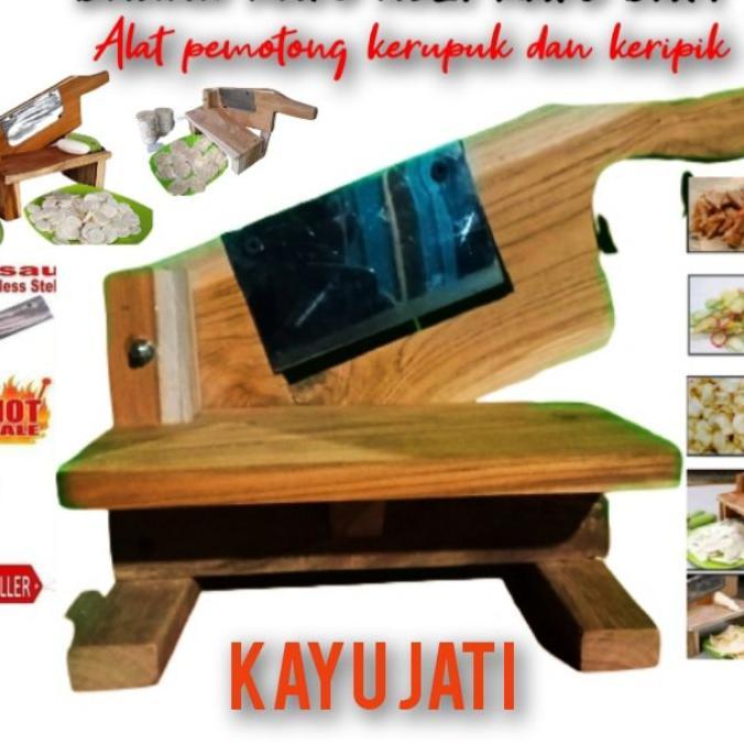 Alat Pemotong Kerupuk Pengiris Keripik Singkong Kayu Jati