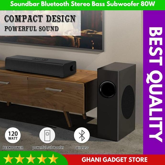 Soundbar Bluetooth Speaker Home Theater Wireless TV Subwoofer Speker Karaoke + Mikrofon Soundcard