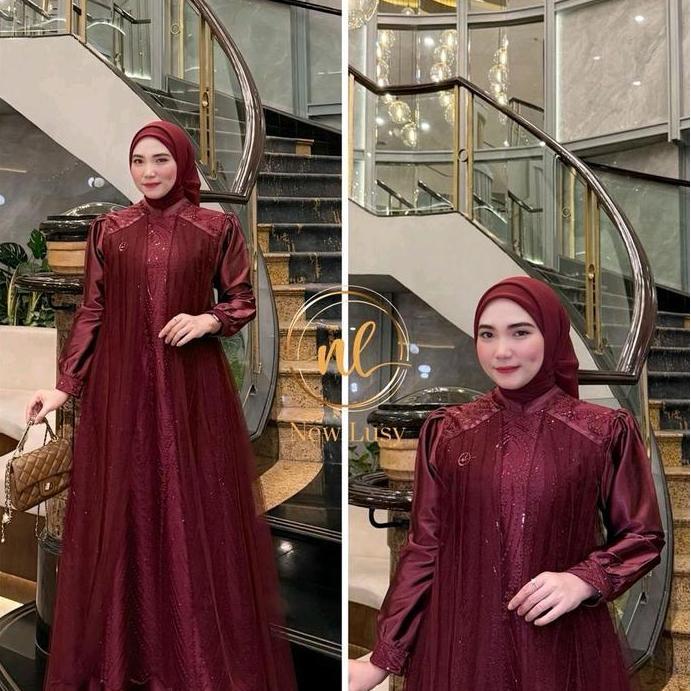 VIDSOLA NEW LUSY M-XXXL DRESS GAMIS MODE TERBARU BEST SELLER DAN REAL ORINAL