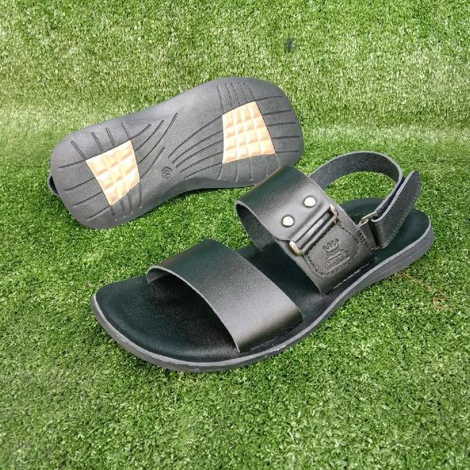 Sandal Pria Kulit Asli Tali Belakang Sendal Kasual
