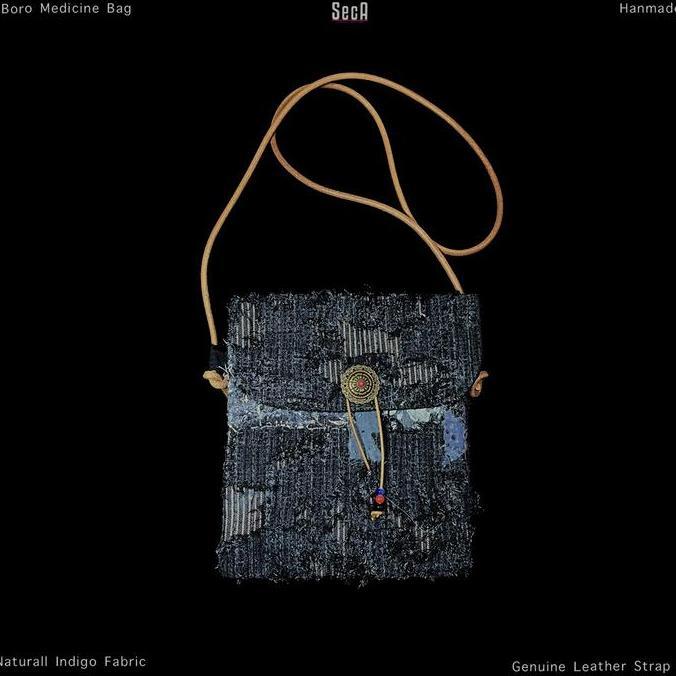 Boro Sashiko Denim Medicine Bag