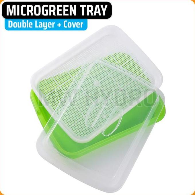 Huayuan- Microgreen Sprouting Tray With Cover - Tray Semai Microgreen Dengan Tutup
