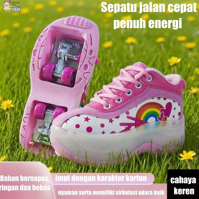 MATOUGUI Sepatu Roda LED Anak Perempuan 4 Roda - sepatu roda anak laki laki/sepatu roda dewasa