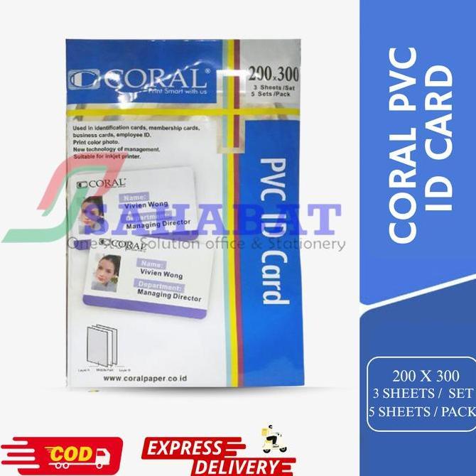 Package- Coral Pvc Id Card,Kertas Id Card