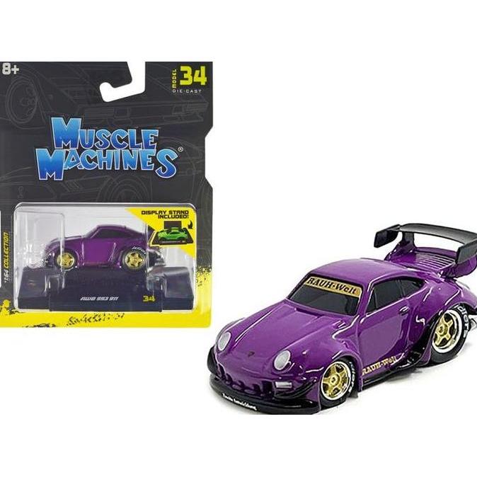 15574PU Muscle Machines 1/64 RWB 993 911 Porsche Purple Diecast