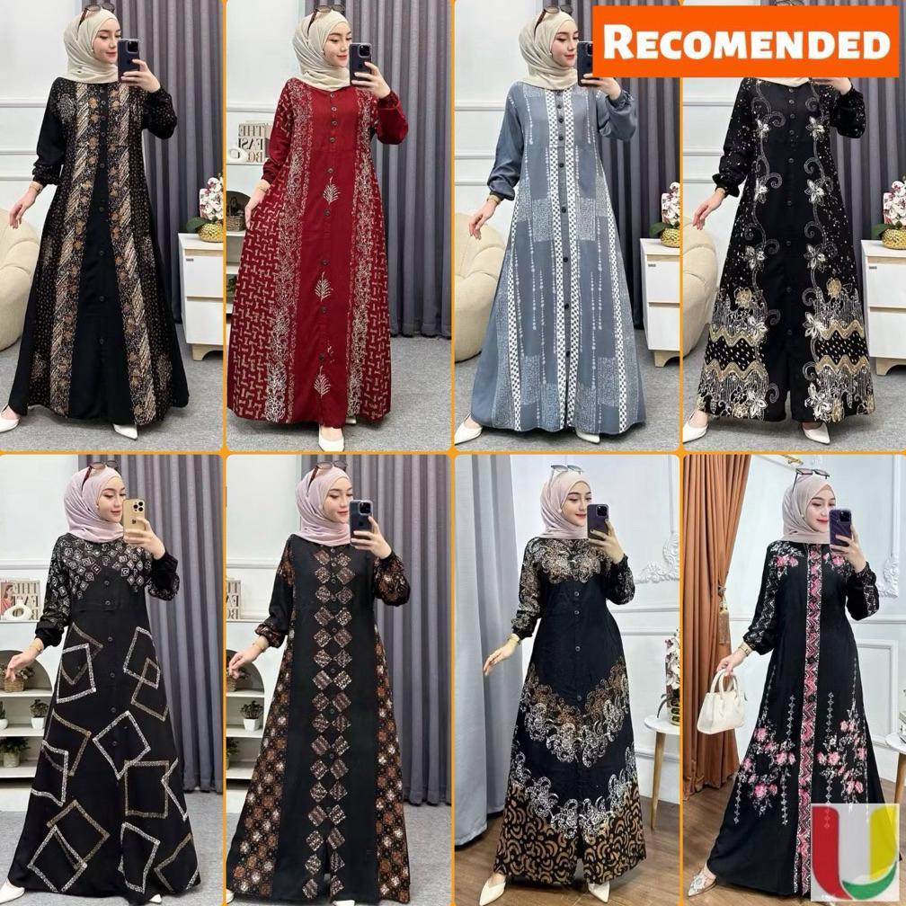 ORIGINAL BATIK USMAN - GAMIS TWILL RAYON PREMIUM MODEL KANCING TERBARU JUMBO SYARI KEKINIAN BATIK CA