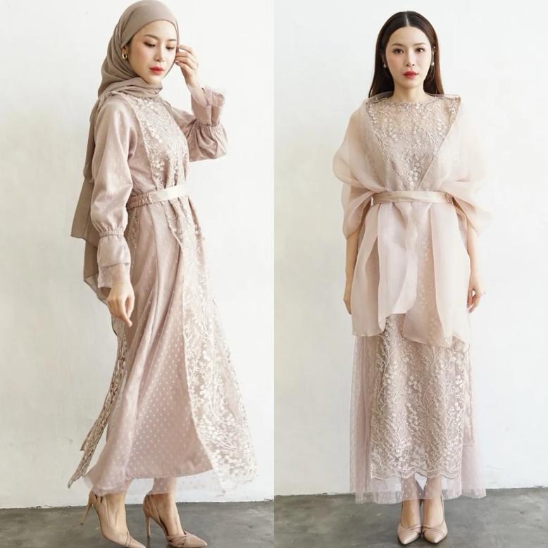 ORIGINAL OPHELIA DRESS BY NAMELIS - PARTY DRESS BRUKAT TILE MEWAH UNTUK PESTA KONDANGAN LAMARAN TUNA