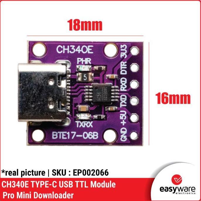 Ricita- Ch340E Ch340C Ch9340C Usb To Ttl Module Pro Mini Downloader Type-C