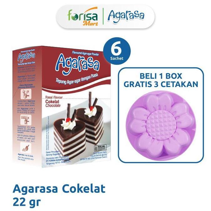 Agarasa Agar-Agar Rasa Coklat 22gr Box - 6  Sachet