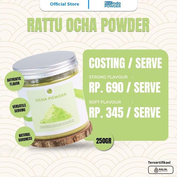 Ocha Powder Bubuk Ocha minuman Rattu Japanese Tea Japan Tea Teh Hijau BS