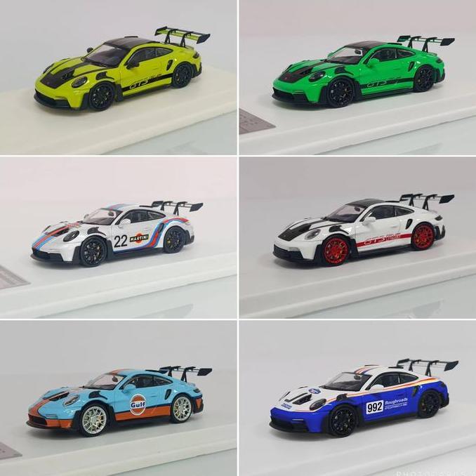 LMLF 1/64 Porsche 992 GT3 RS Lime Green White Gulf Martini Rothmans Blue Diecast