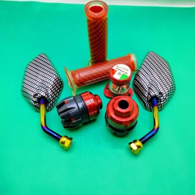 Promo PAKET PROMO _ spion beat mini twotone+ Hangrip karbon+ Jalu stang+Jalu as roda+foostep belakan