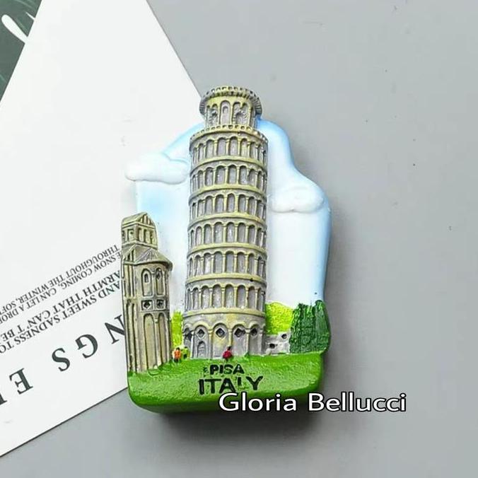 souvenir tempelan magnet kulkas menara pisa negara italia italy eropa