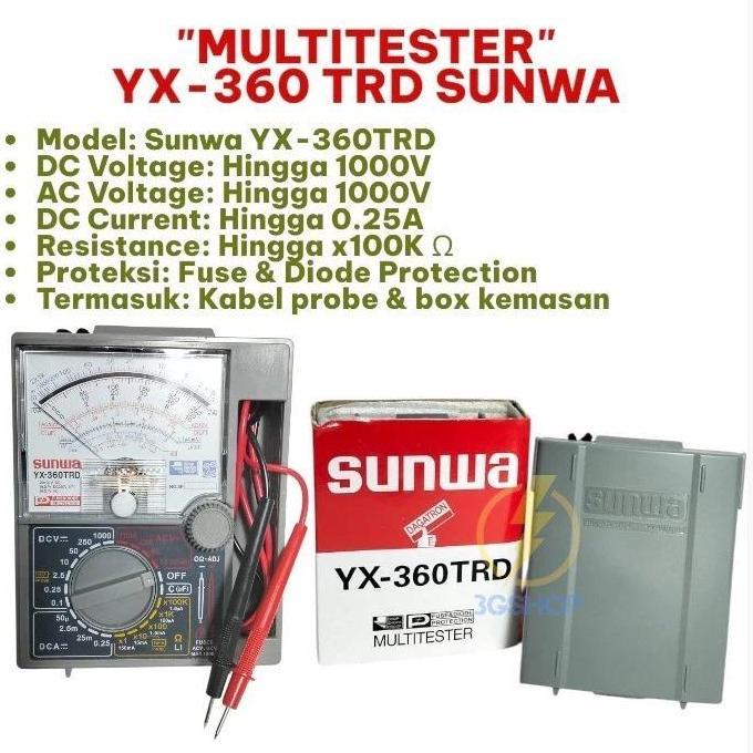 MULTI TESTER ANALOG SUNWA YX-360TRD / Multimeter Avometer Manual Kuat Tahan Lama