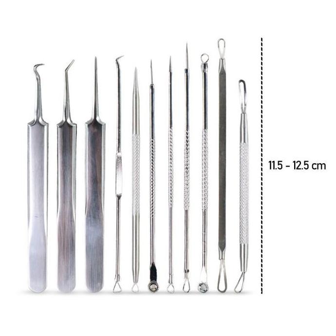 Alat Perawatan Wajah Pinset Pembersih Jerawat Komedo 11 Pcs Facial - ALAT KECANTIKAN