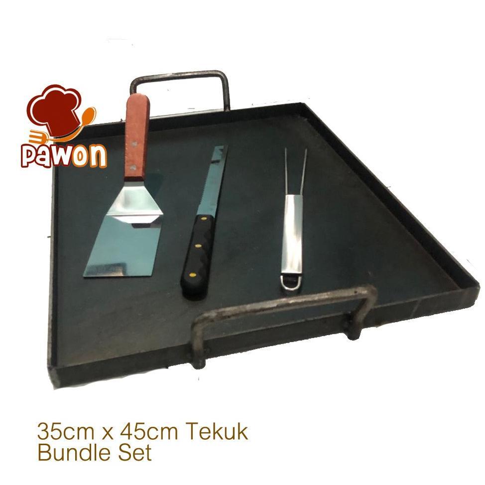 Wajan Roti Bakar Martabak Baja Hitam Tebal 3.5Mm Premium Tekuk