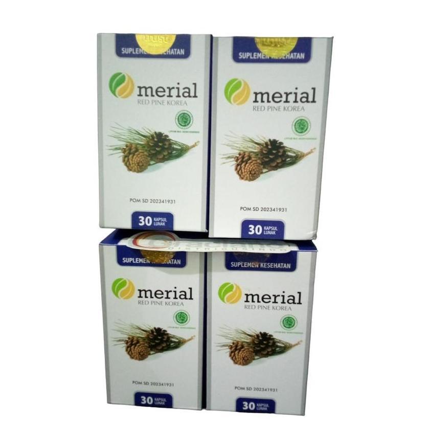 Paket 4 Box Merial Fish Oil Original Minyak Ikan Extrak Pinus Merah Terbaru !!!