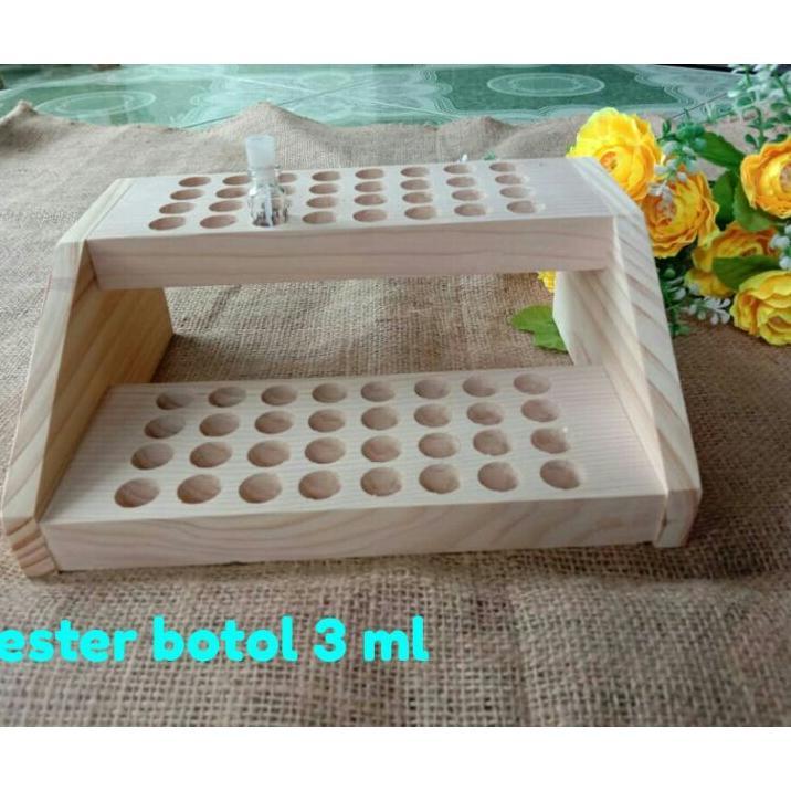 Tatakan Parfum Tingkat Tester 3Ml / Display Parfum Kayu Tester 3Ml/ Botol Parfum  Tester 3Ml