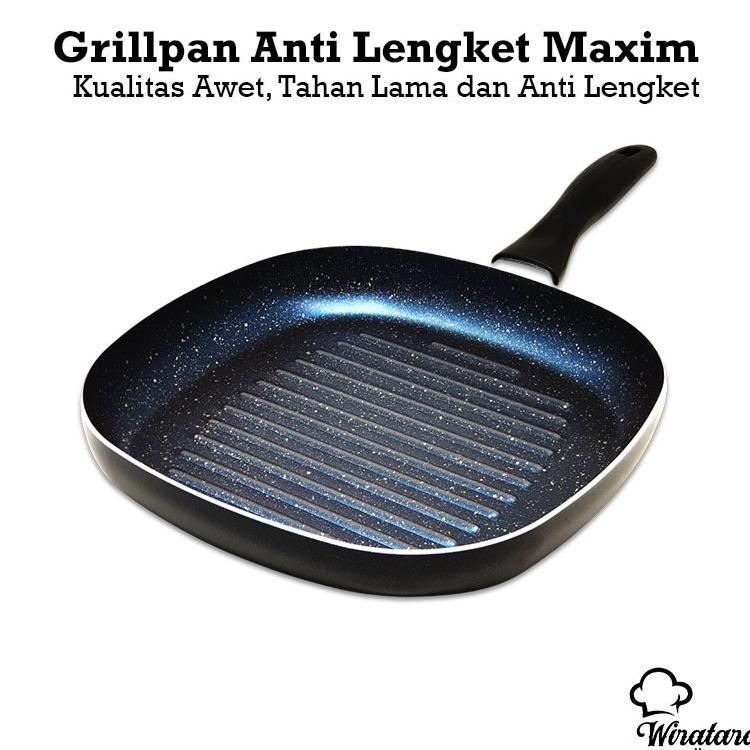 Maxim Grill Pan Black Diamond Anti Lengket 26Cm | Fry Pan | Wajan Teplon Tanpa Minyak