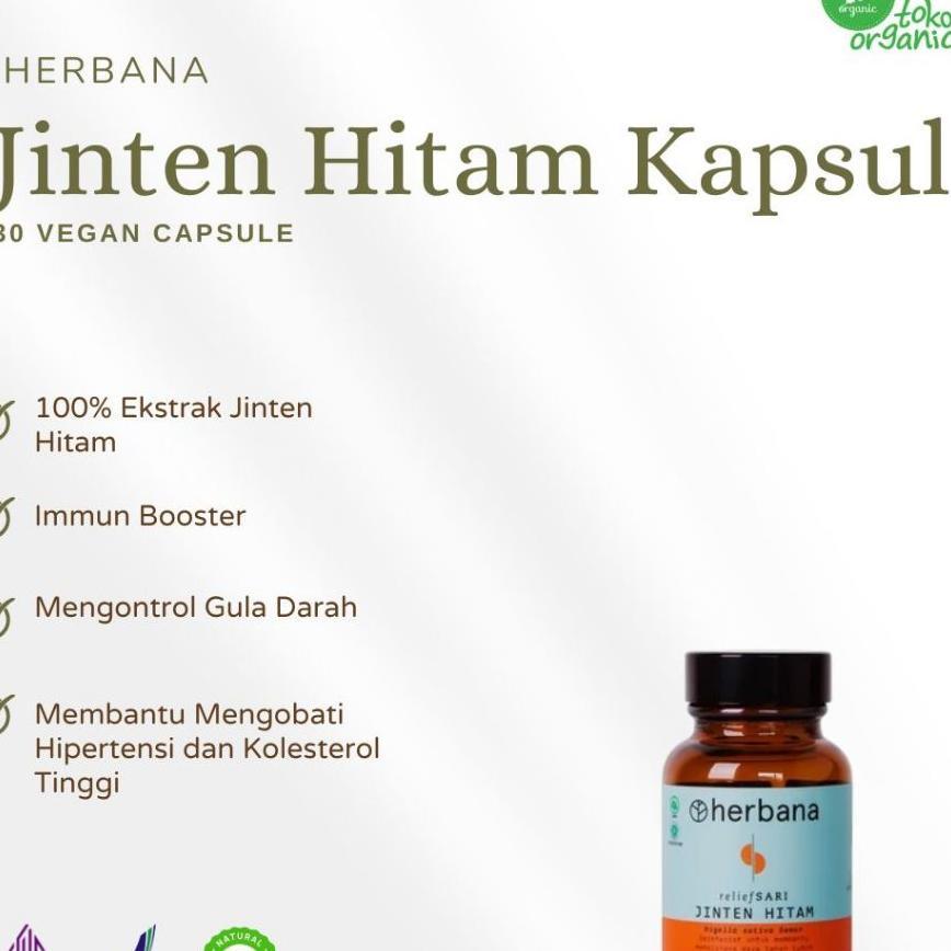 Herbana Relief Sari Jinten Hitam (30 Vcaps) | Habbatusauda Vitamin Untuk Daya Tahan Tubuh, Jinten Hi