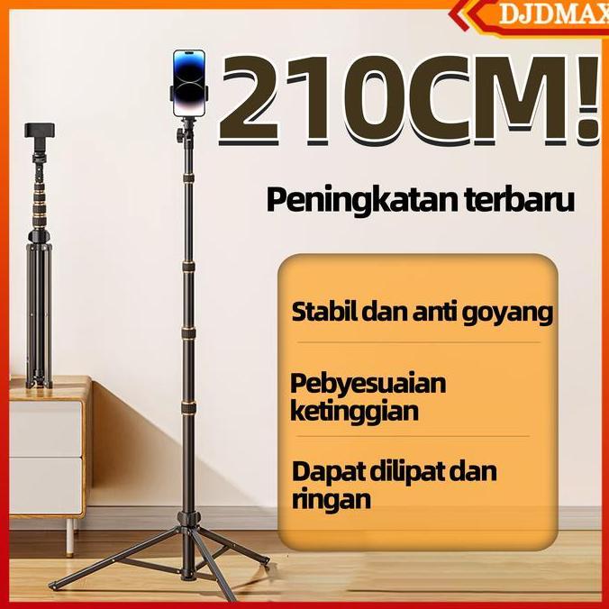 Avila_Vela - Djdmax Tripod 210 Cm Tripod Handphone 2,1 Meter Besi Plus Mini Ball Head Holder Tripod 