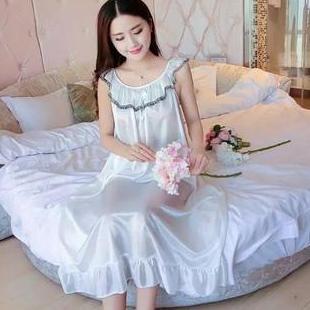 Vestito- [ Redpink ] Dress Panjang Baju Tidur Model Daster Jumbo Girl Desa Rumahan 0Front Rumbai Ren