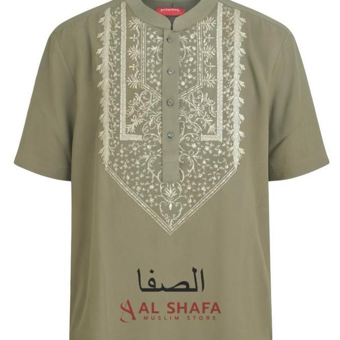 BAJU KOKO PRIA DEWASA/KOKO Preview BY ITANG YUNASZ Lengan pendek Hijau olive