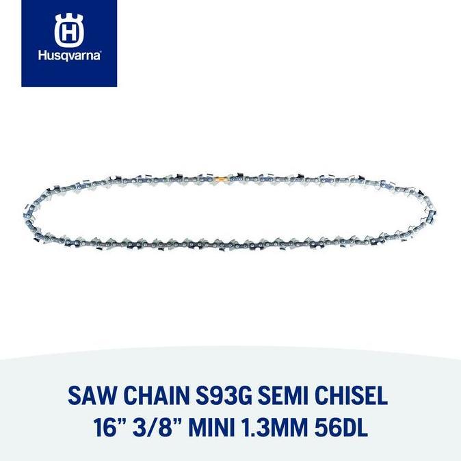 SAW CHAIN S93G SEMI CHISEL 16" 3/8"MINI 1.3 mm 56DL/ RANTAI GERGAJI MESIN X-CUT S93G SEMI CHISEL 16"