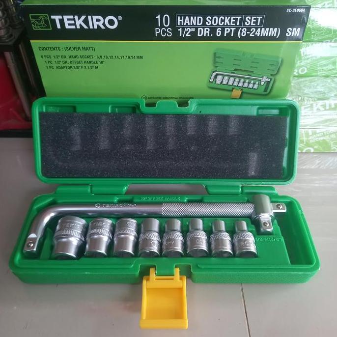 TEKIRO Kunci Sock 10PCS 8-24 Kunci Sok 1/2" Socket Set Tekiro 10 Pcs