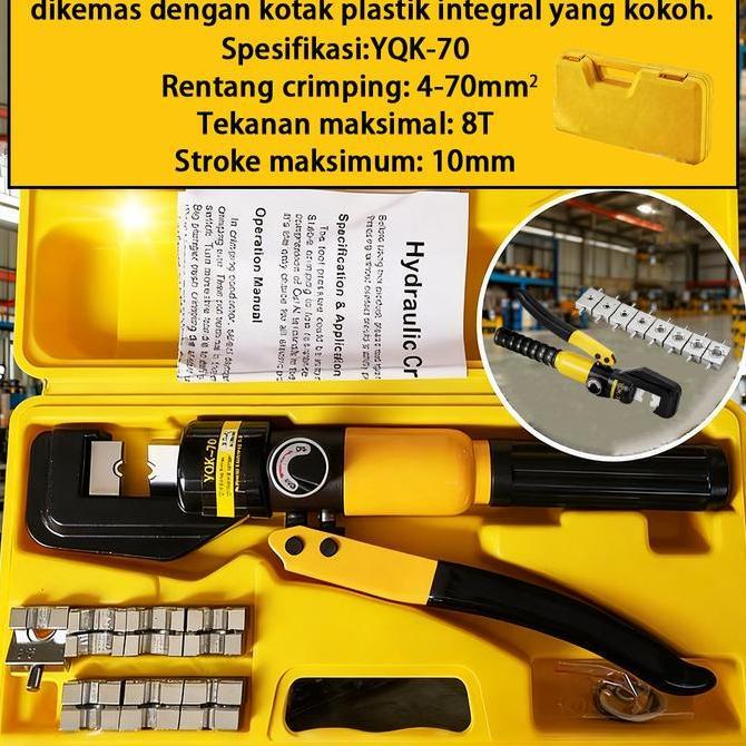 Tang Crimping Holik 70mm Press Skun - Kapasitas Besar 4-70mm, untuk Kabel Listrik & Otomotif, Kokoh 