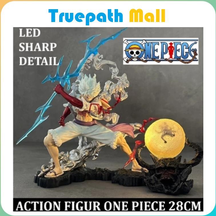 AF001 Action Figure Luffy One Piece Statue Sun Nika Lutfy Gear 5 Wink Studio design LED hiasan kamar