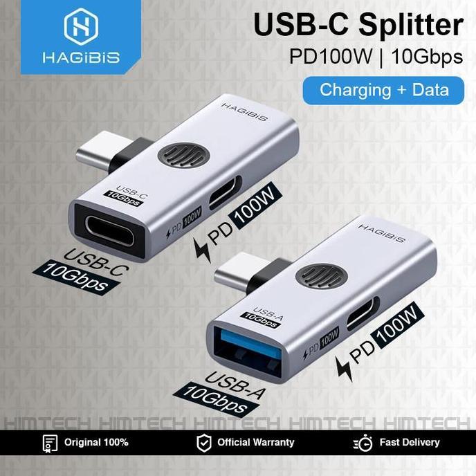 Converter HAGIBIS Splitter OTG Type-C With PD Fast Charging Charge Type-C USB 3.2 Female To Type-C M