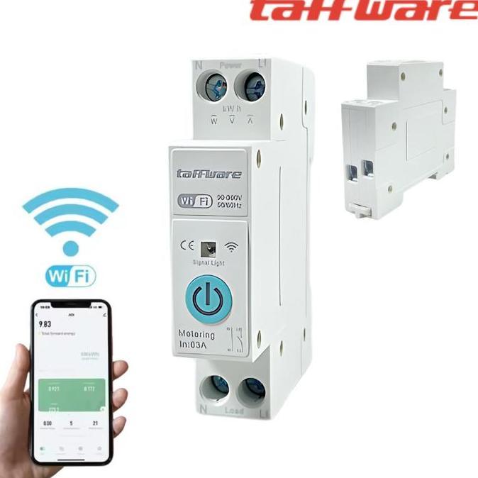 Kwh Meter Smart Wifi Taffware Din Rail 1P 63A Mcb Alat Pengukur Listrik Timer Otomatis Harga Khusus