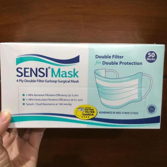 Masker sensi earloop 3 ply isi 50 pcs PUTIH BS