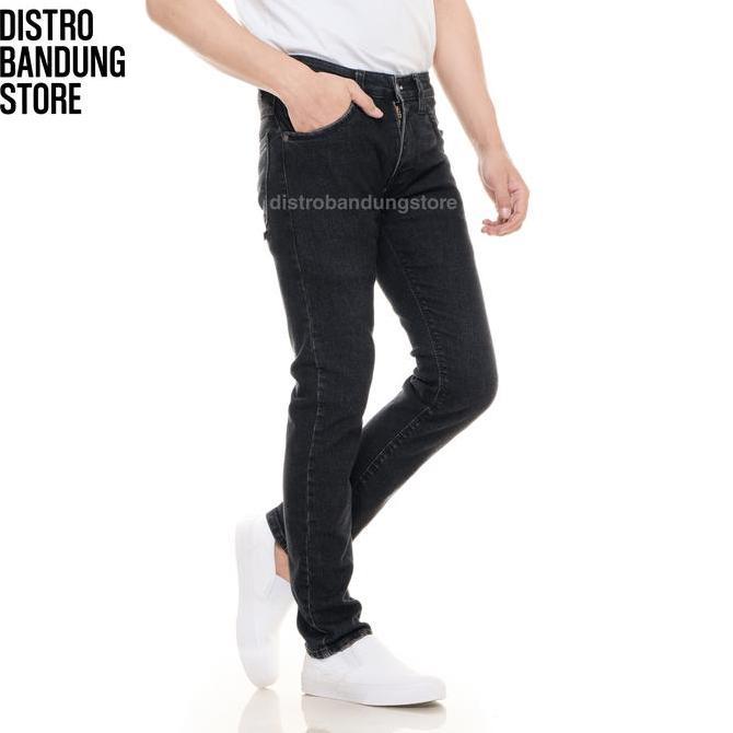 Anata- Fiftyone Denim - Celana Jeans Pria Panjang Slim Fit Stretch Black Jazz Polos