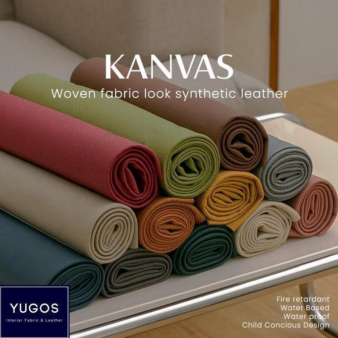 Kanvas Kulit Sintetis Motif Kain Goni Kanvas Woven