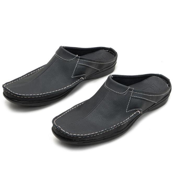 Kingg- Sandal Slop Pria Bustong Kulit Rajut Fordza Ar