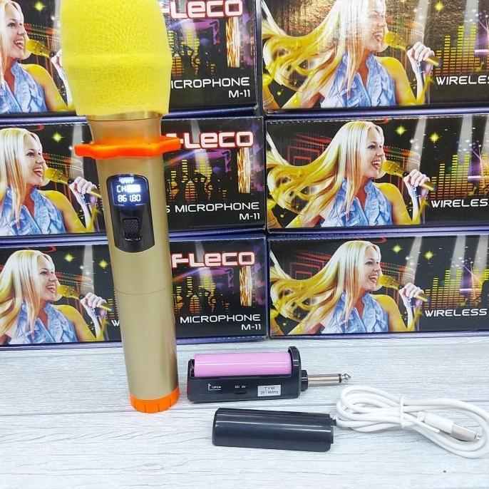 Fleco M11 Microphone Wearless Karaoke Mic Tanpa Kabel Fleco M-11 Ori