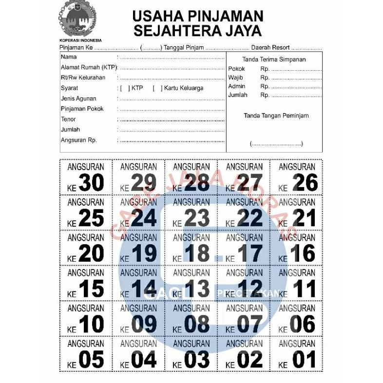 Free Ongkir Cetak Kartu Koperasi/ Cetak Promise Koperasi/Isi 100 Lembar