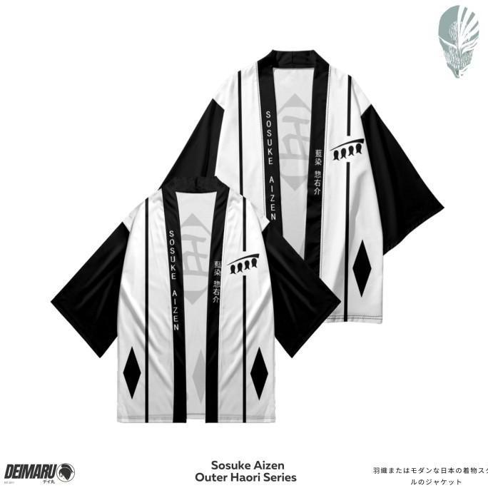 Sale Kostum Jepang Haori Sosuke Aizen Outer Motif Cardigan Unisex Jepang Cosplay Bleach Gotei 13