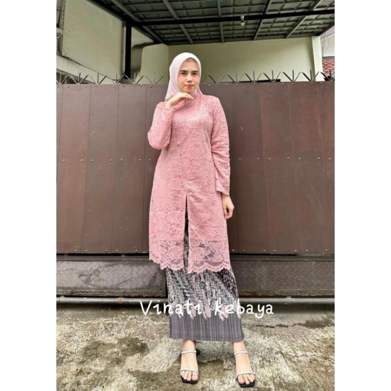 Diskon Stelan Dan Atasan Kebaya Brokat Tunik Sanghai/Kebaya Seragaman/Kebaya Pesta