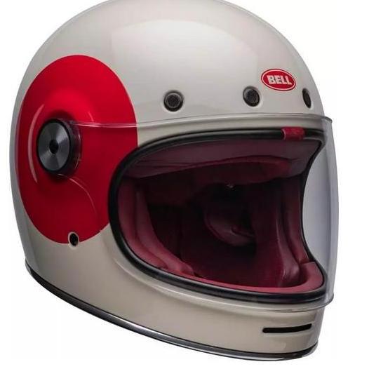BELL BULLITT TT GLOSS VINTAGE WHITE OXBLOOD | HELM FULL FACE | BELL HELM terlaris