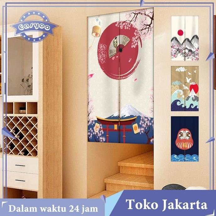 Tirai Hordeng Pintu Kamar | Gorden Pintu | Tirai Noren Jepang | Gorden Tirai Pintu Untuk Dapur Kamar
