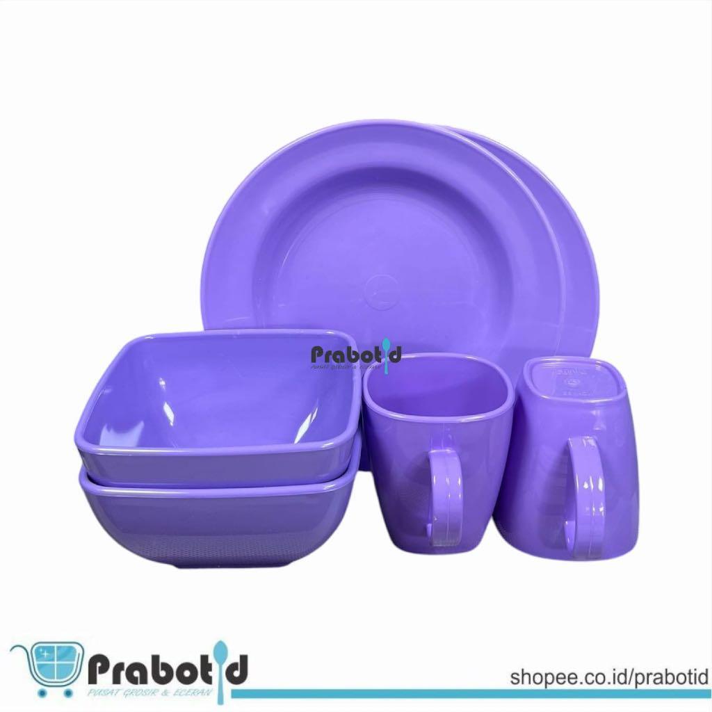 Prabotid Set Piring Mangkok Gelas Melamin 3Pcs | Piring Gelas Mangkok Semi Melamin Satu Set Isi 6Pcs