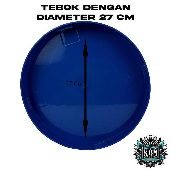 TEBOK PLECI MOTIF DIAMETER 27CM WARNA HIJAU STABILO | WADAH UNTUK SANGKAR KANDANG BURUNG PLECI