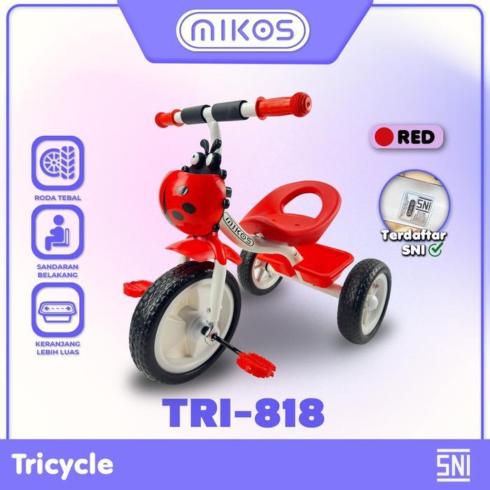 MIKOS Sepeda Anak Roda 3 TRI-818 Sepeda Roda Tiga Tricycle Sepeda Anak 1 Tahun