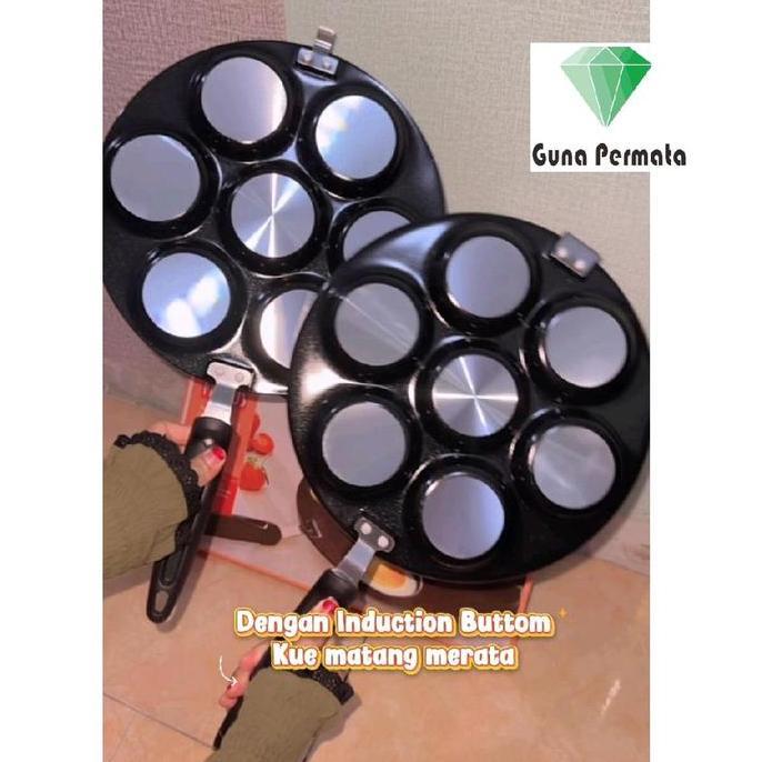 Happy Call Teflon Loyang Cetakan Kue Lumpur Sorga Double Pan 7 - 14 Lubang Datar Bolak Balik Kitchen