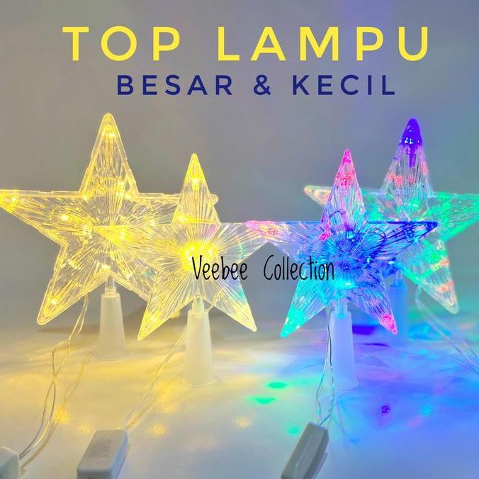 Topper Bintang Lampu Led Pohon Natal Kecil/ Ujung Pohon Lampu/ Topper