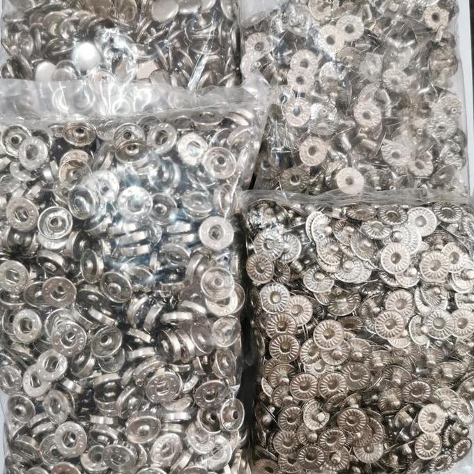 Dandimstoree - Kancing Cetet Besi 12Mm / Kancing Cetet 330 Nikel / 5Gross